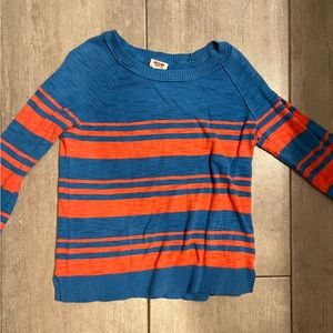 Pink and blue striped sweater